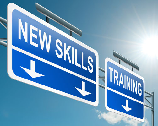 new skills and training signs